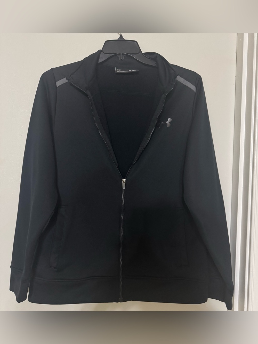 Under Armour Black Performance Coldgear Full-Zip Jacket with Reflective Accents